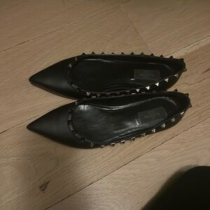 Valentino studded black flats in size 40